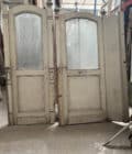 Paire de cloison de restaurant en verre gravé
