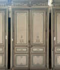 Lot de double porte avec bâti et imposte