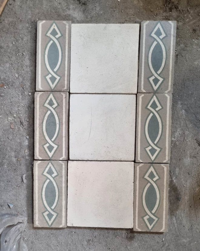 Cement tile frieze 21m linear