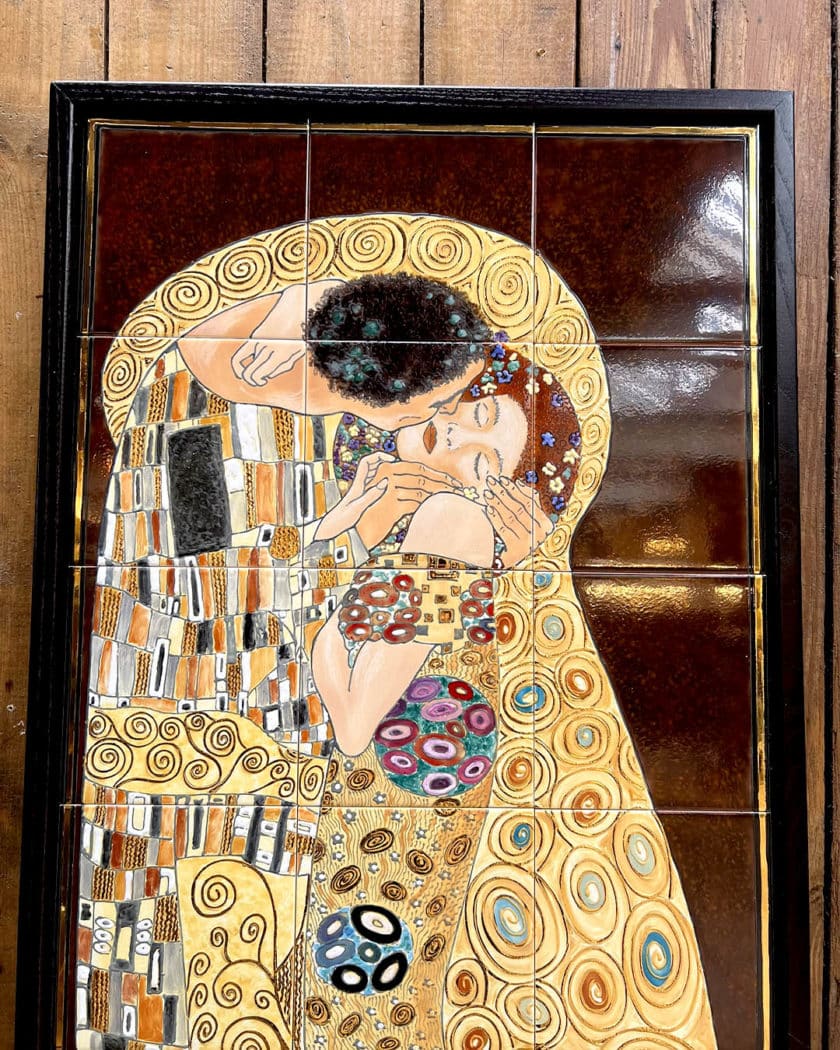 Peinture sur céramique d'après le baiser de Klimt top