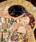 Peinture sur céramique d'après le baiser de Klimt details