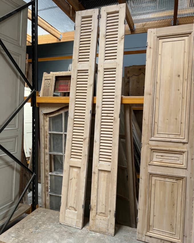 Paire de volets décapée 30,5x271cm
