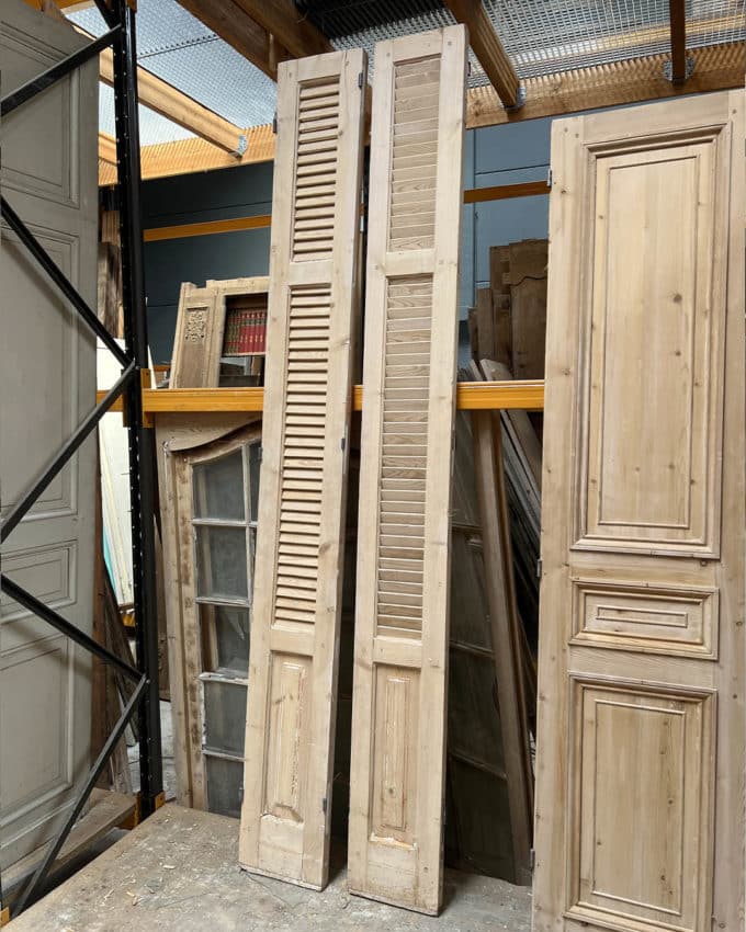 Paire de volets décapée 30,5x271cm