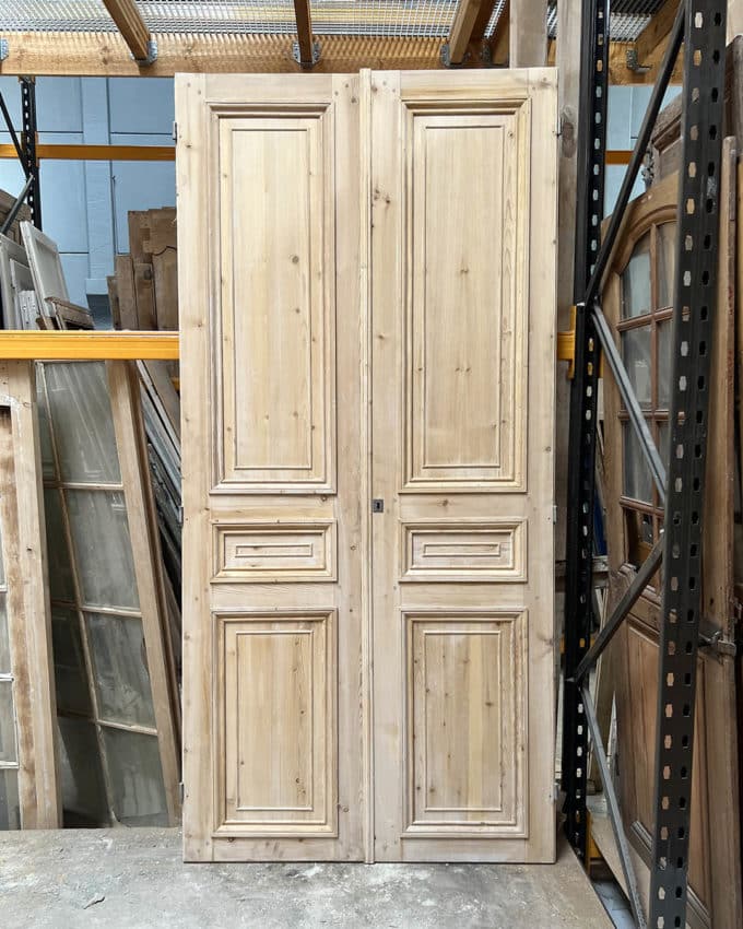 Double porte de placard décapée 113x238cm