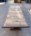 Table plateau chêne piètement en fonte