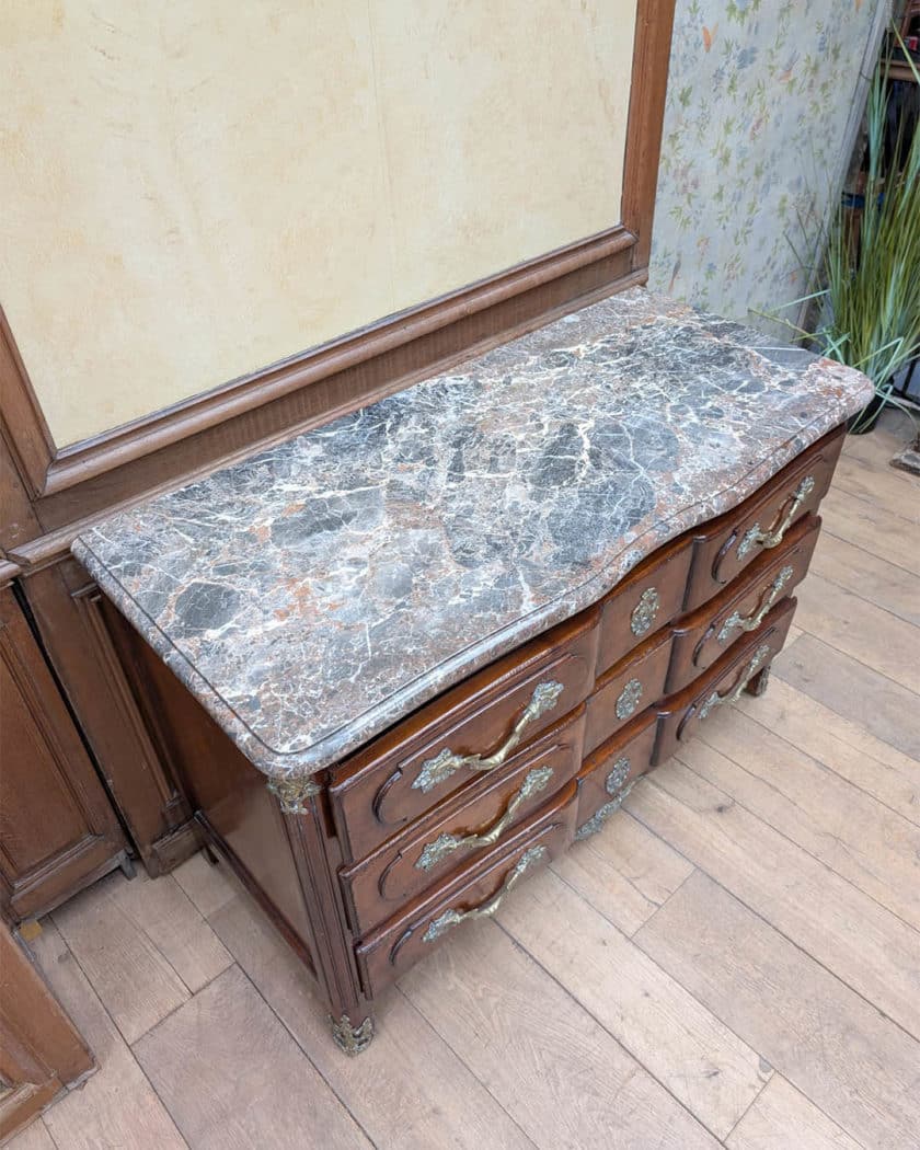 Commode En Bois Naturel Et Bois De Placage D’esprit Louis XV