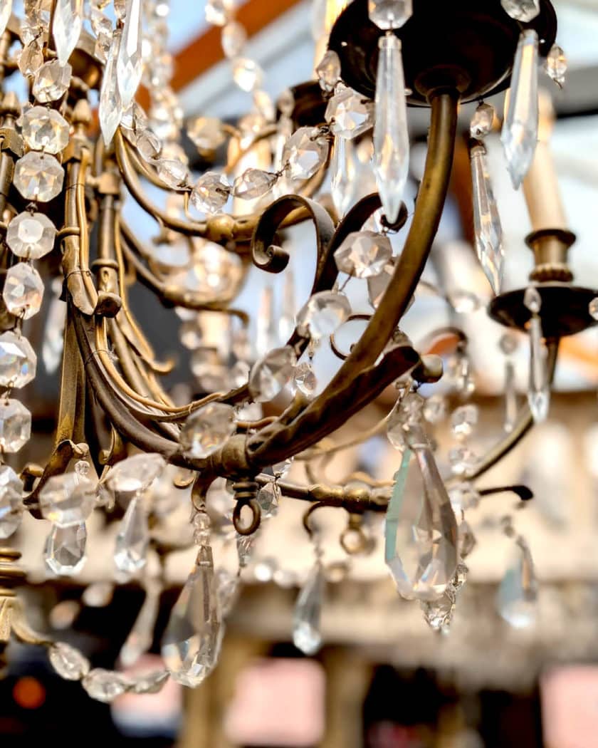 Brass chandelier zoom