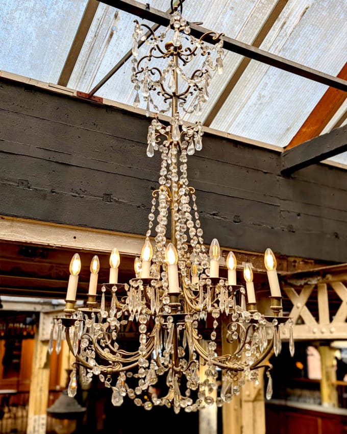 Brass chandelier