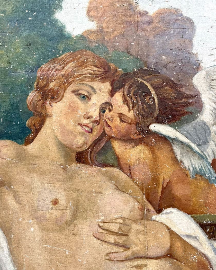 Large painted canvas details