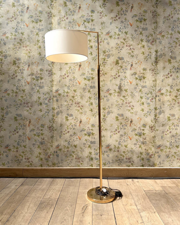 Lampadaire halogène en métal doré