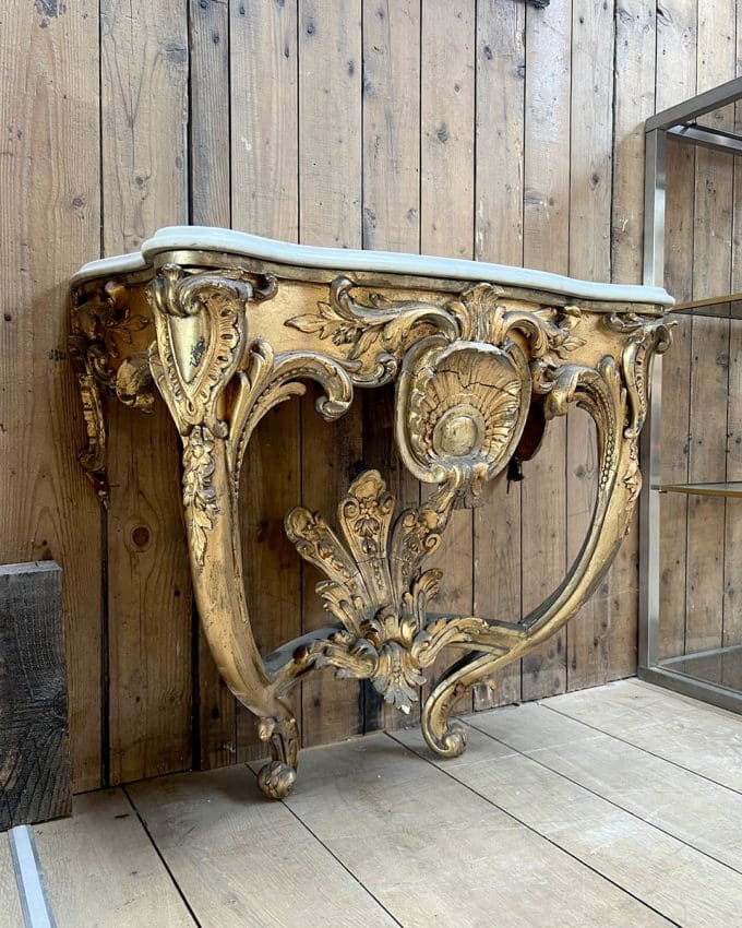 Console avec plateau marbre