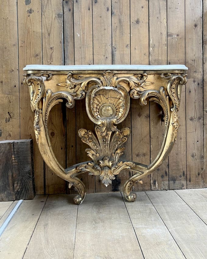 Console avec plateau marbre