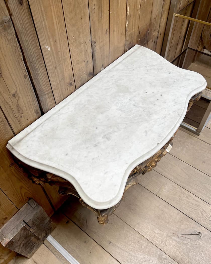 Console avec plateau marbre