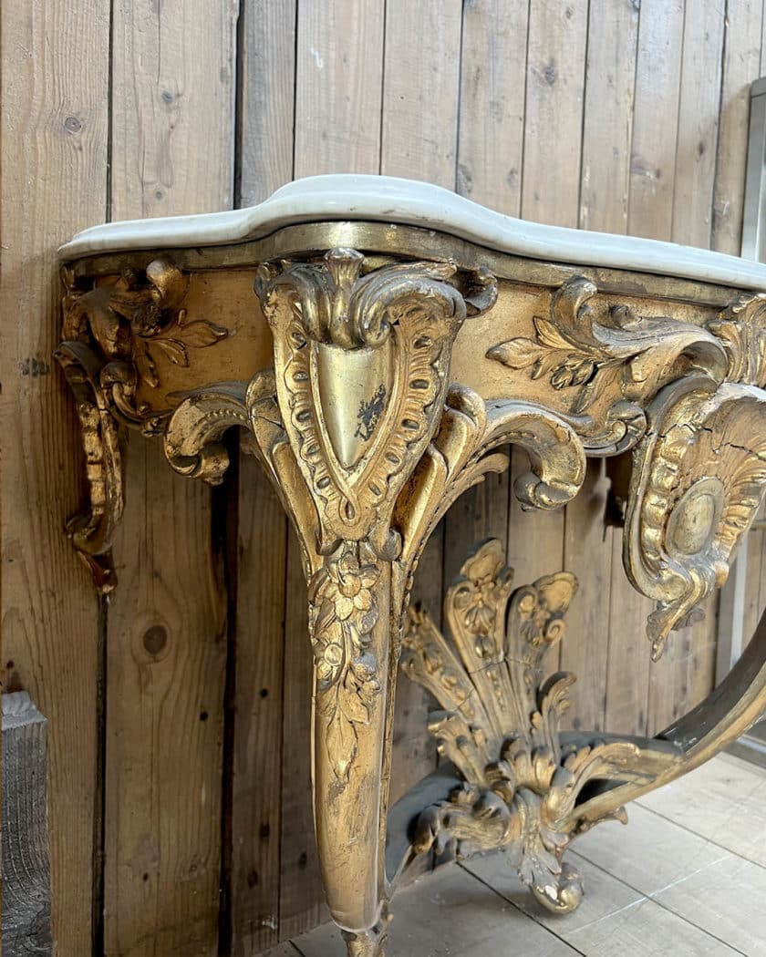 Console avec plateau marbre