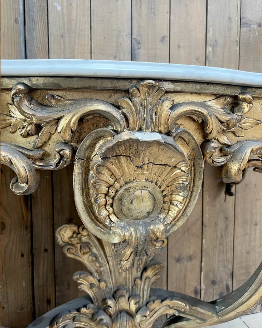 Console avec plateau marbre