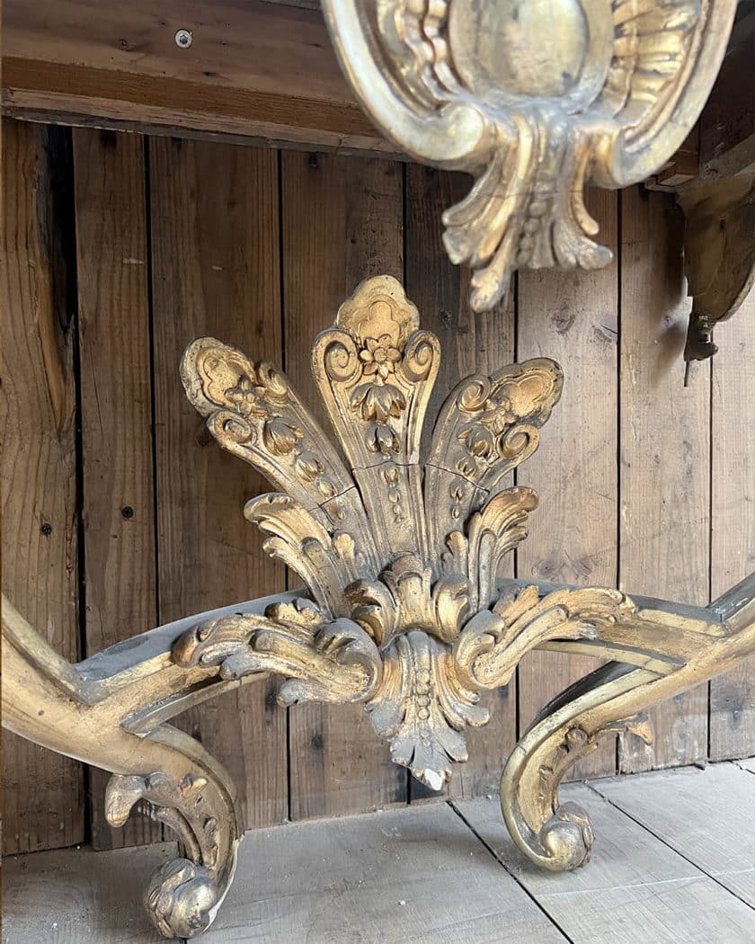 Console avec plateau marbre