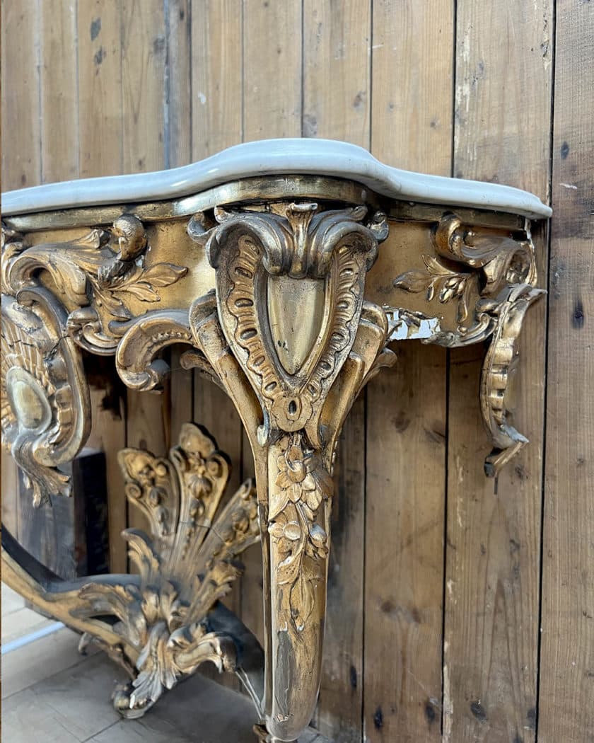 Console avec plateau marbre