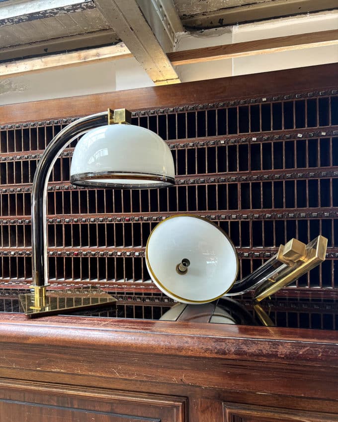 Lampe Italienne de Bureau avec son applique par Venini