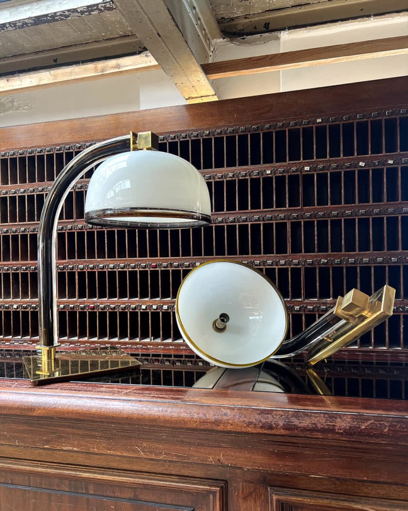 Lampe Italienne de Bureau avec son applique par Venini