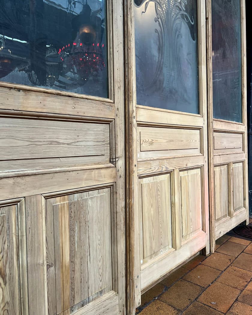 Glass door triptych details