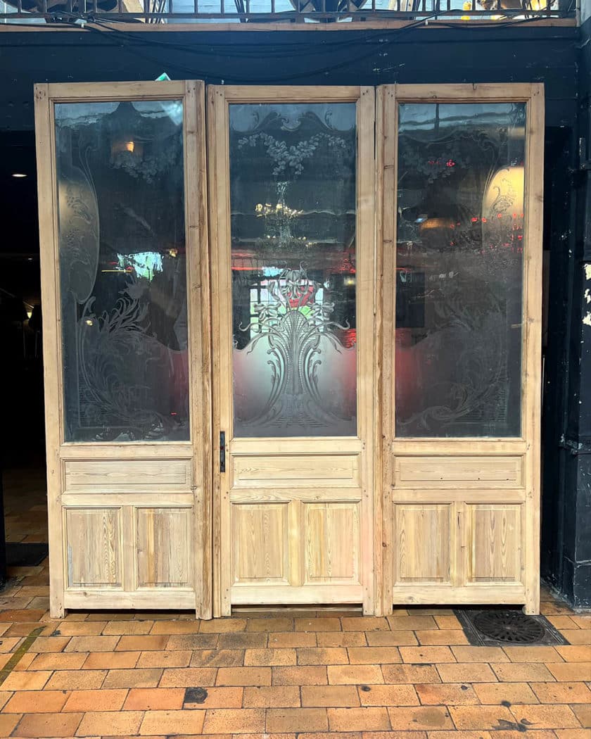 Front glass door triptych