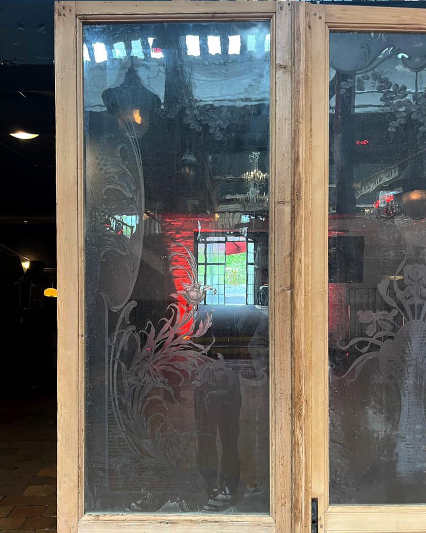 Left glass door triptych