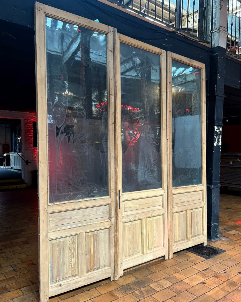 Glass door triptych