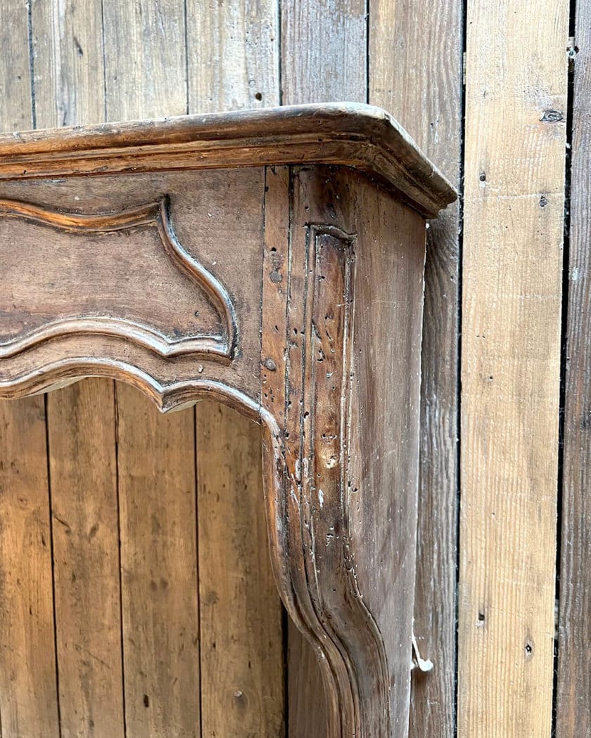 Louis XV style oak mantel side zoom