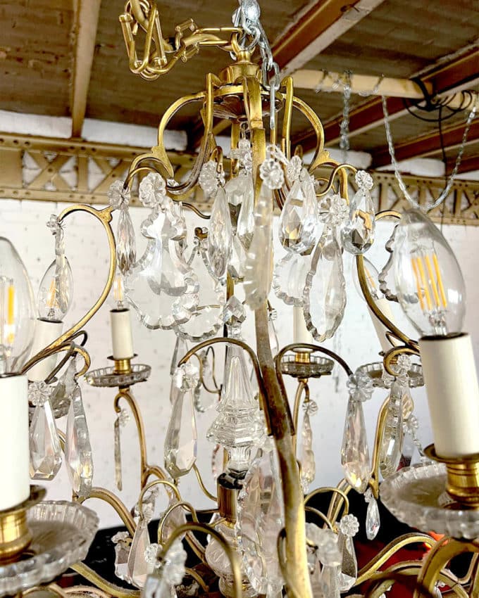 Lustre en bronze et cristal d'esprit Louis XV TOP