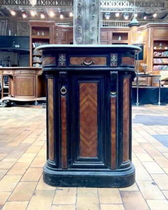 Support cabinet in blackened wood