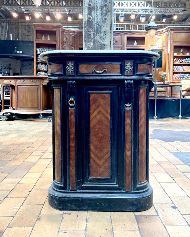 Support cabinet in blackened wood