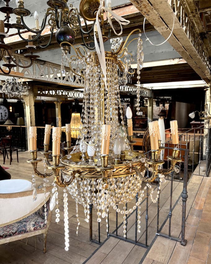 Lustre ancien en laiton