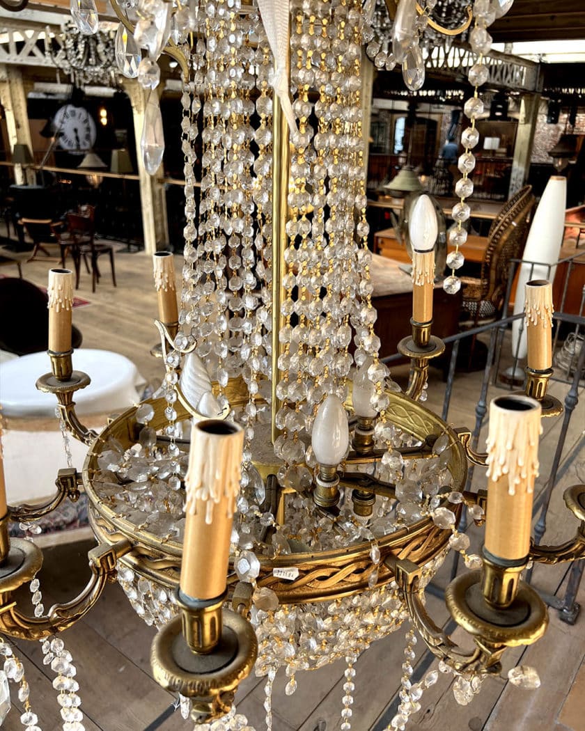 Antique brass chandelier