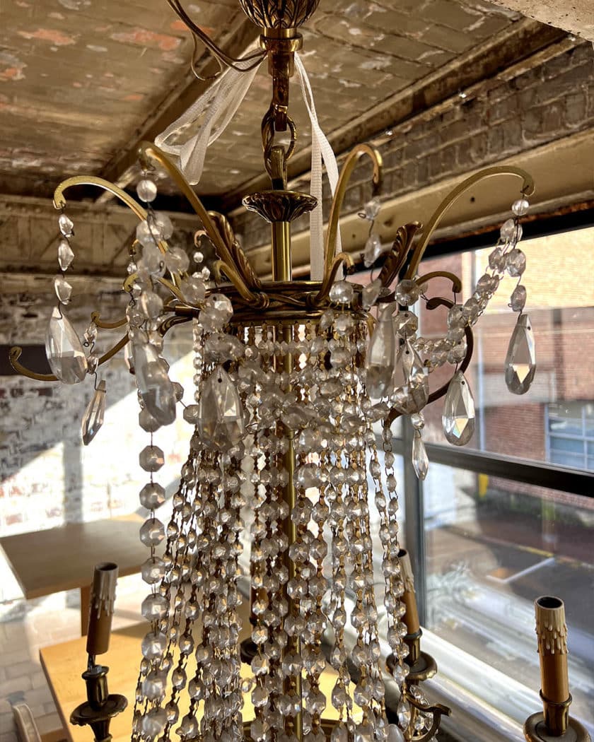 Antique brass chandelier