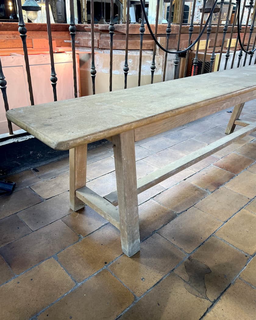 Large 3m natural wood bench