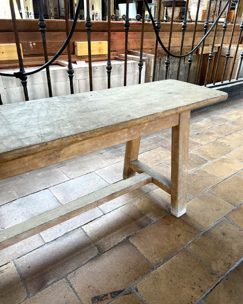 Large 3m natural wood bench