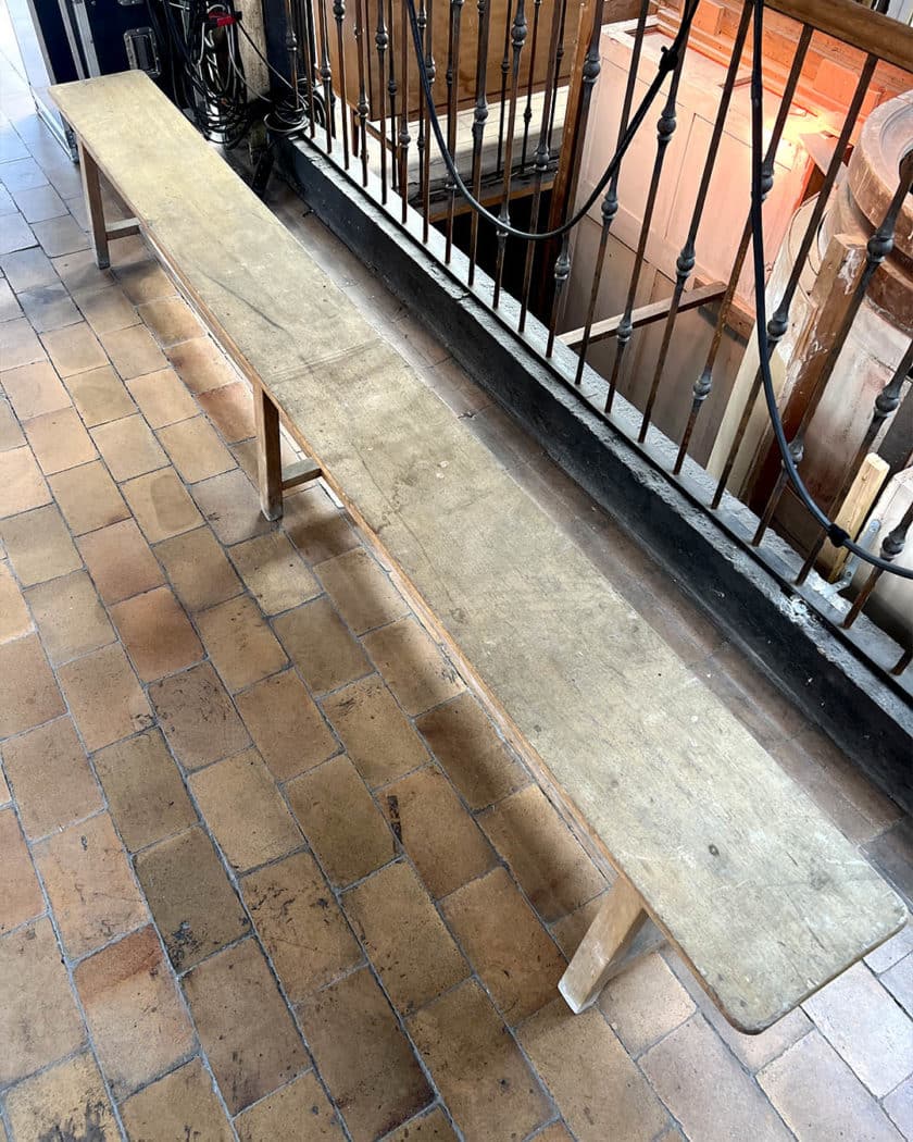 Large 3m natural wood bench