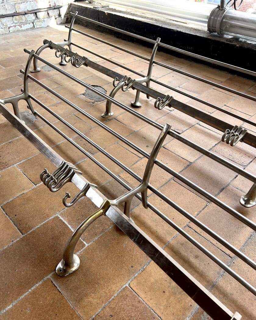 Pair of chrome-plated coat hooks