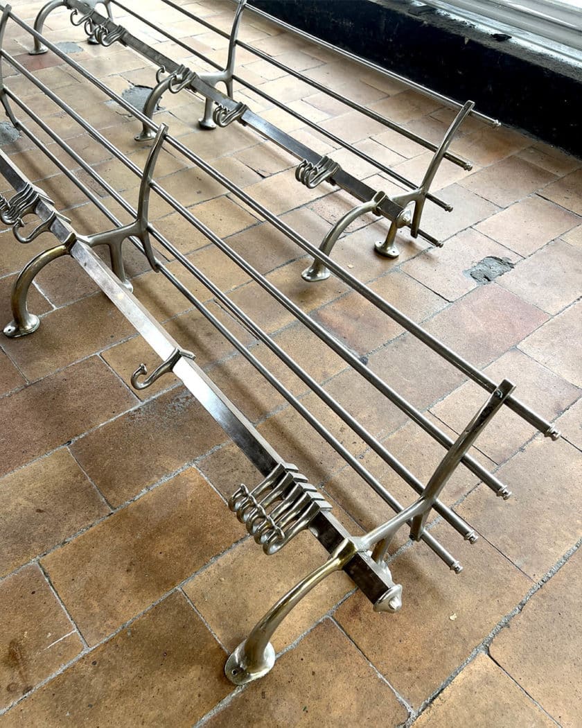 Pair of chrome-plated coat hooks