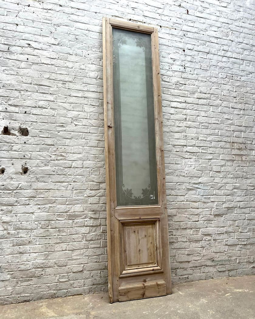 engraved glass door 297x64 cm