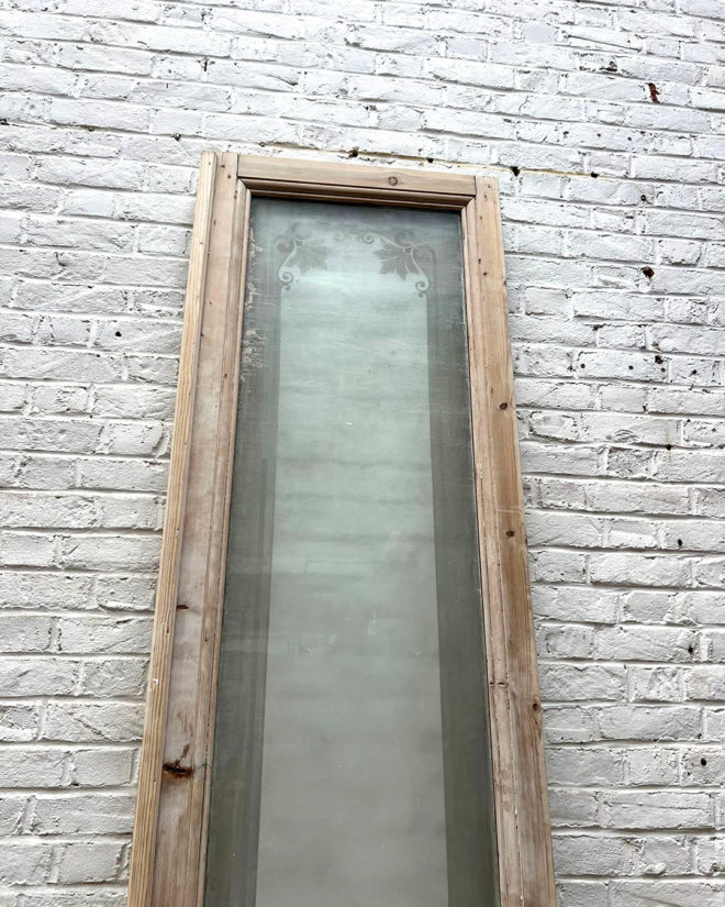 engraved glass door 297x64 cm
