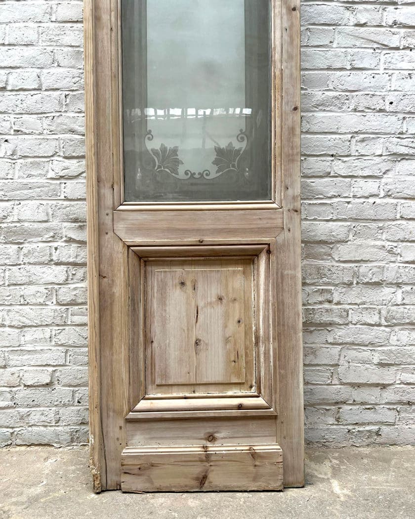 engraved glass door 297x64 cm