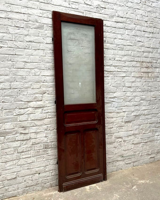 Porte en verre gravé 218x68