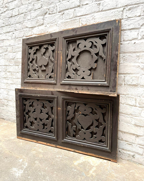 Two molded wood panels