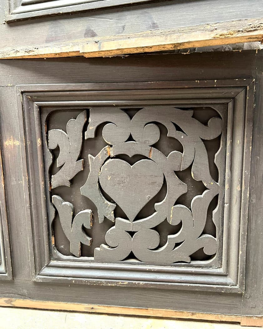 Two molded wood panels