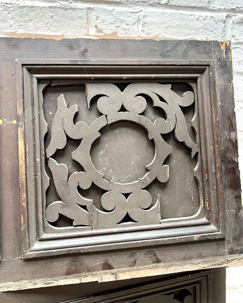 Two molded wood panels