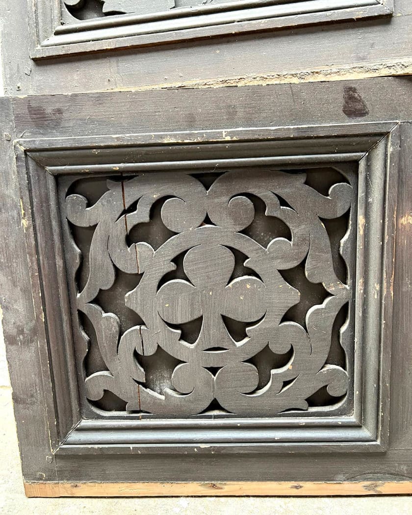 Two molded wood panels