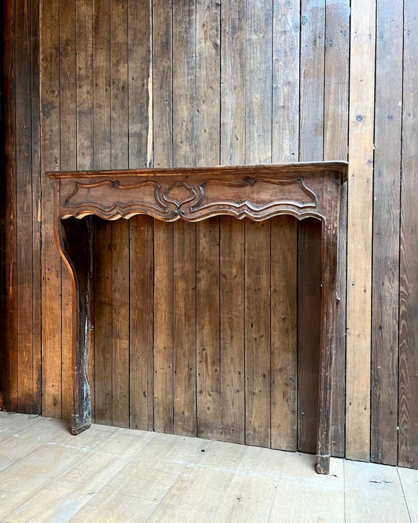 Louis XV style oak mantel