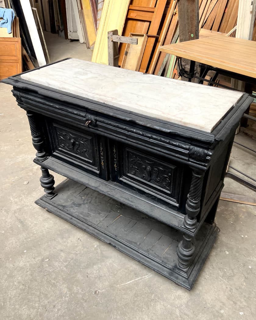 Meuble d'appui d'espirt Néo-renaissance en bois brûlé