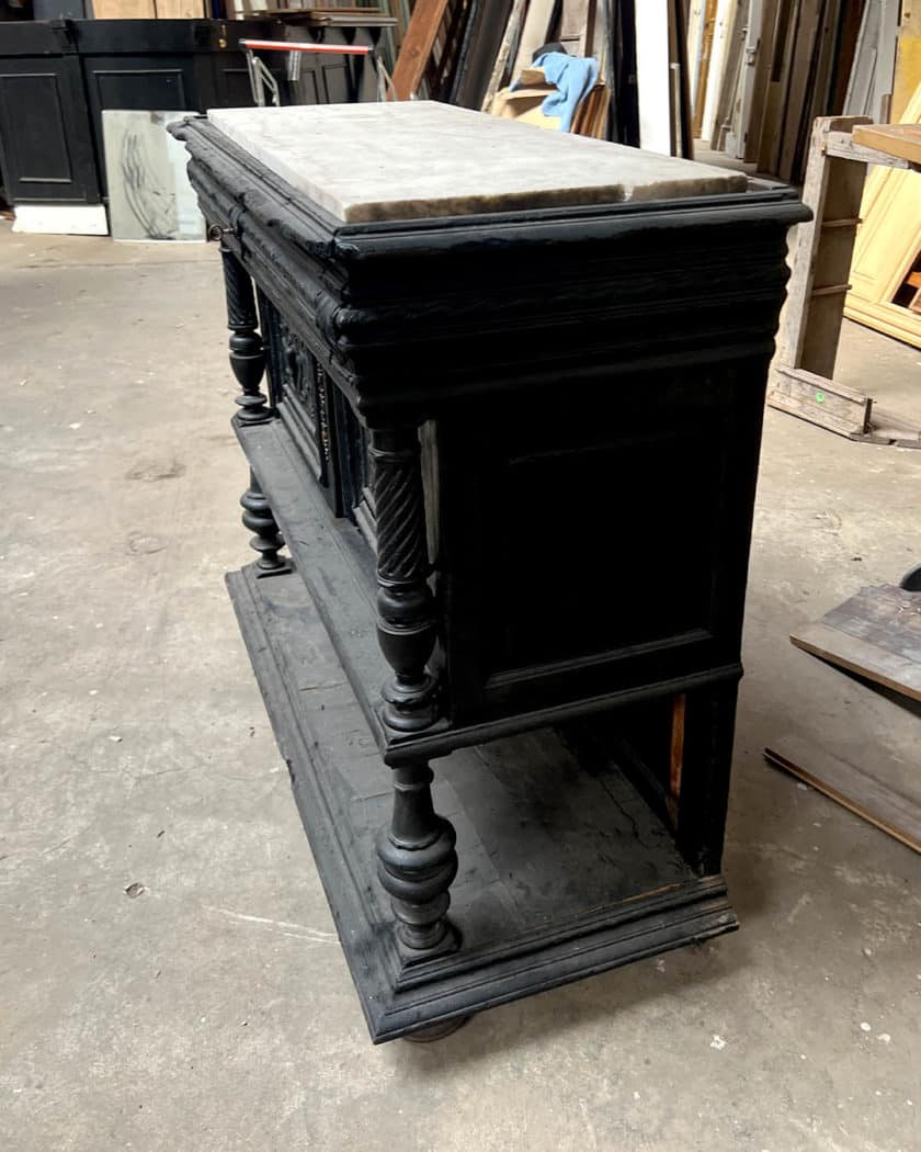 Meuble d'appui d'espirt Néo-renaissance en bois brûlé